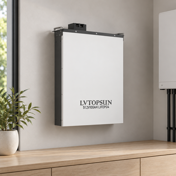 LiFePO4 акумулятор LVTOPSUN Wall 51,2 В 100 А&middot;год 5,12 кВт&middot;год, BMS, настінний LVT-512100-WALL фото
