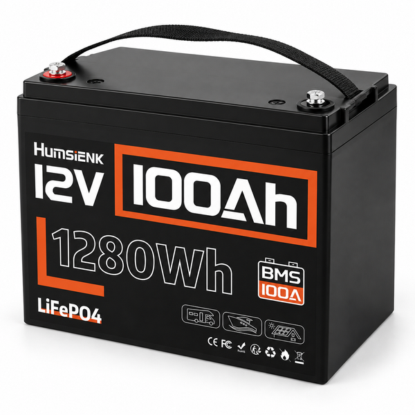 Акумулятор Humsienk LiFePO4 12,8 В 100 А&middot;год, 1280 Вт&middot;год, BMS, IP65 HUM-12V-100AH фото