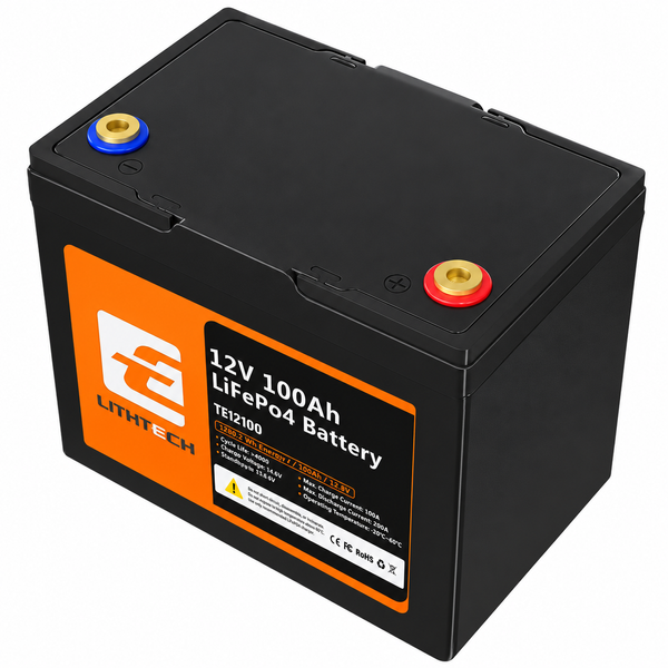 Акумулятор Lithtech LiFePO4 12,8 В 100 А&middot;год, 1280 Вт&middot;год, Bluetooth, BMS 100 А LITH-12V-100AH фото