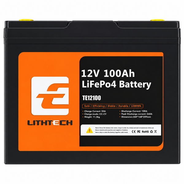 Акумулятор Lithtech LiFePO4 12,8 В 100 А&middot;год, 1280 Вт&middot;год, Bluetooth, BMS 100 А LITH-12V-100AH фото