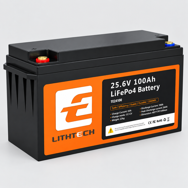 Акумулятор Lithtech TE24100 LiFePO4 25,6 В 100 А&middot;год, Bluetooth LITH-24V-100AH фото