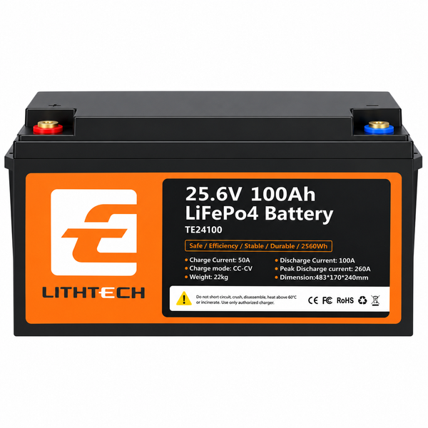 Акумулятор Lithtech TE24100 LiFePO4 25,6 В 100 А&middot;год, Bluetooth LITH-24V-100AH фото