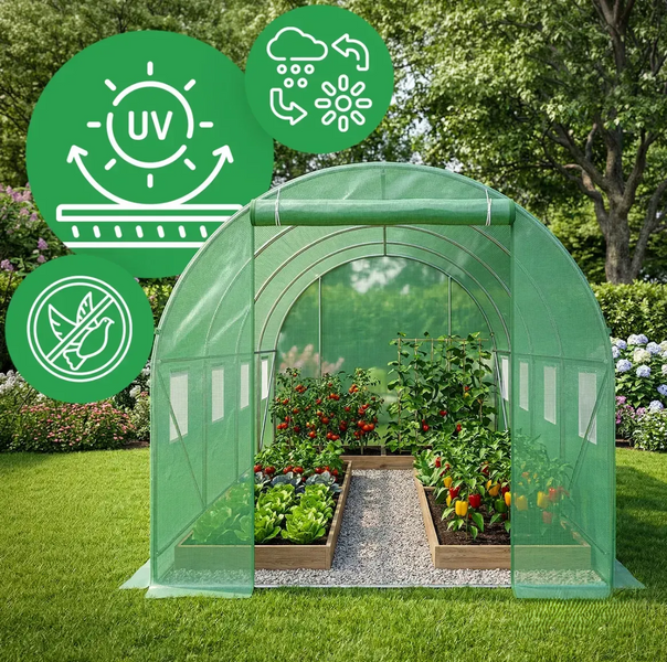 Теплиця садова Expand, 4 &times; 2,5 &times; 2 м, 10 м&sup2;, армована плівка UV4, 2 входи TFO25-2,5X4X2-2-Z фото