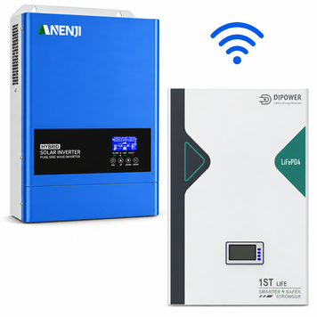Комплект резервного живлення Anenji ANJ-6200W-48V-W 6,2 кВт з Wi-Fi + LiFePO4 акумулятор DIPOWER 5,12 кВт&middot;год ANJ-6200W-DIP фото