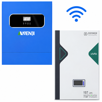 Комплект резервного живлення Anenji 11 кВт з Wi-Fi + LiFePO4 акумулятор DIPOWER 5,12 кВт&middot;год ANJ-11000W-DIP фото
