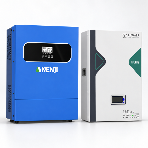 Комплект резервного живлення Anenji 11 кВт з Wi-Fi + LiFePO4 акумулятор DIPOWER 5,12 кВт&middot;год ANJ-11000W-DIP фото