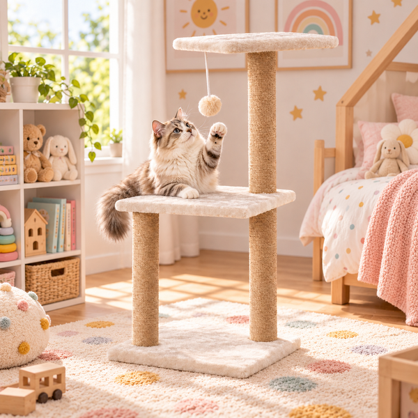 Кігтеточка-комплекс для котів Volso R2306 35&times;35&times;60 см, з поличками, сизаль VOLSO-R2306 фото