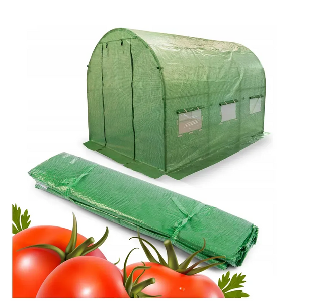 Теплиця садова Kontrasto KO03220, 3 &times; 2 &times; 2 м, 6 м&sup2;, армована плівка 140 г/м&sup2;, зелена KO03220 фото