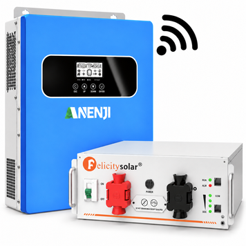 Комплект резервного живлення Anenji 11 кВт з Wi-Fi + Felicity Solar LiFePO4 5,12 кВт&middot;год ANJ-11000W-FEL фото