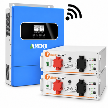 Комплект резервного живлення Anenji 11 кВт з Wi-Fi + 2 Felicity Solar LiFePO4 10,24 кВт&middot;год ANJ-11000W-FEL-2 фото