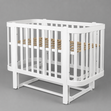 Дитяче ліжечко &laquo;Венеція&raquo; біле з маятниковим механізмом та рухомою боковиною VENECIYA-WH фото